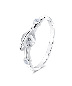 Saturn Style with CZ Crystal Silver Ring NSR-4051